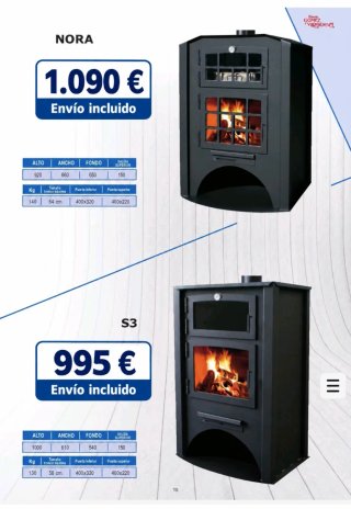 Estufa de leña NORA con horno