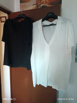 Blusas manga corta negras y blancas talla XXL