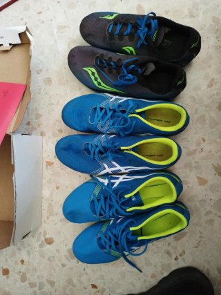 3 Pares de Zapatillas de Atletismo Asics y sauconi