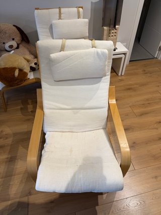 2 Sillones Poang Ikea + Reposapiés (1 reparar)