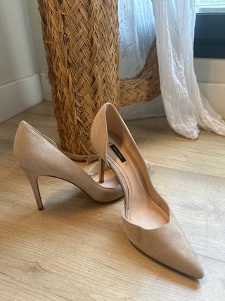 Zapatos de tacón fino Mango Beige Talla 38