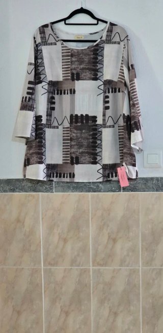 Blusa Estampada Media Manga T.50