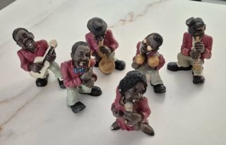 6 Figuras Músicos Jazz/Blues Resina