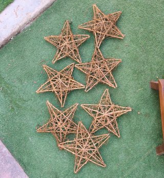 Estrellas decorativas Navideñas  de mimbre (7 uds)
