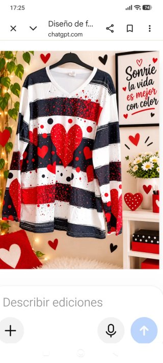 Camiseta de Manga Larga Estampada