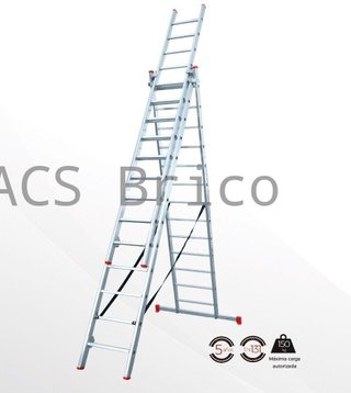 Escalera Aluminio 3x19 - 5+5+5 M - 80x25mm