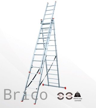 Escalera Aluminio 3x19 - 5+5+5 M - 80x25mm