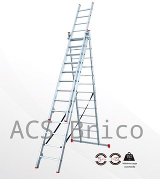 Escalera Aluminio 3x19 - 5+5+5 M - 80x25mm