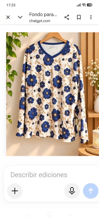 Camiseta Manga Larga Estampado Floral