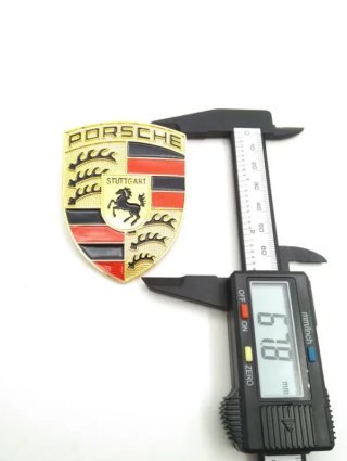 Emblema logo escudo metal Porsche dorado