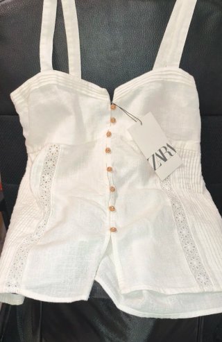 Blusa Zara tirantes blanca nueva