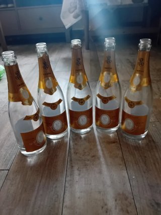 Set di 5 bottiglie vuote Louis Roederer Cristal
