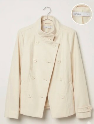 Chaquetón corto de paño beige Lefties