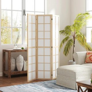 Biombo Plegable 3 Paneles 120x170cm Blanco