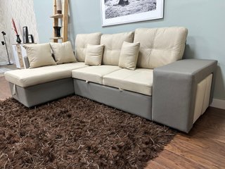 Envio Gratis Sofa Cama Nuevo con Arcon y 2 Puffs