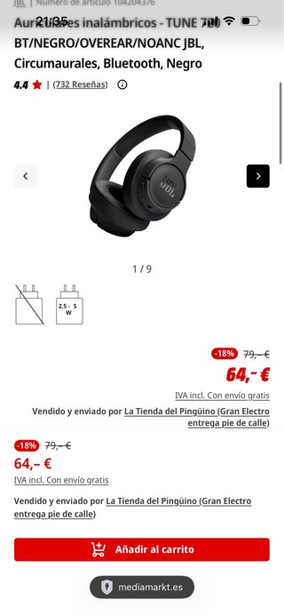 Auriculares JBL TUNE 700BT Negros
