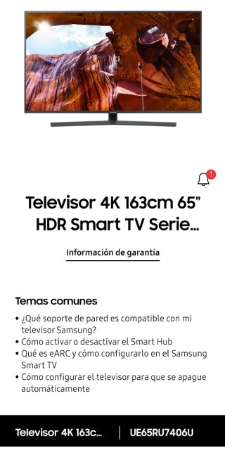 Smart TV Samsung 65 4K UHD