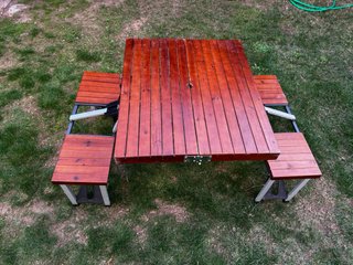 Mesa de Camping Plegable con 4 Asientos