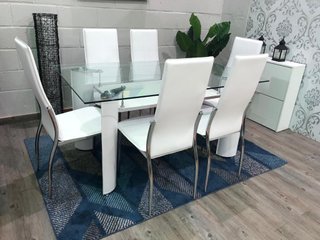 Mesa Moderna Resistente con 6 Sillas Nuevas