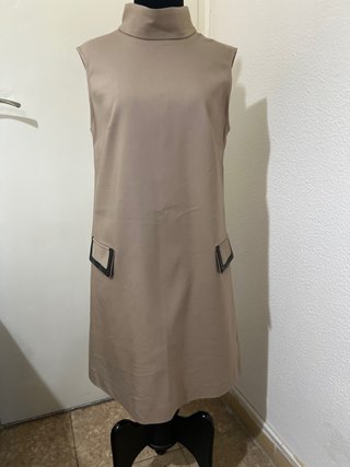 Vestido Mango informal mujer beige