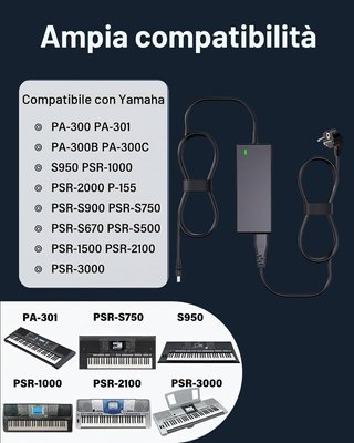 Caricatore 16V per Yamaha PA-300
