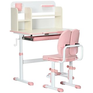 Pupitre Infantil Ajustable con Cajón Rosa Blanco