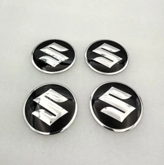 Chapas de centro de rueda Suzuki negro plata 56 mm