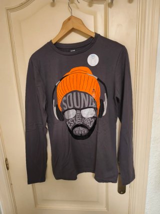 Camiseta Manga Larga Gris Kiabi Talla S