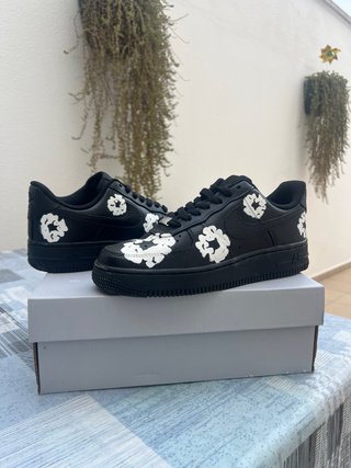 Nike Air Force 1 nere custom Denim Tears 38