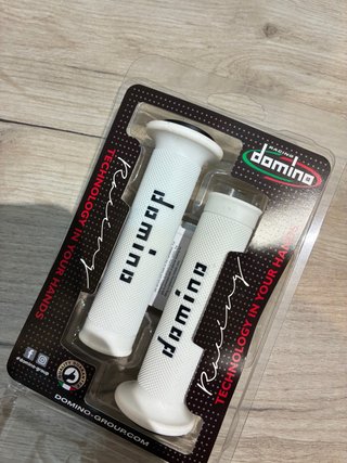 Puños Moto Domino Racing Blanco