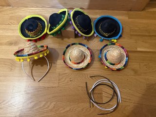 Conjunto 7 gorros mexicanos diadema