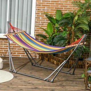 Hamaca con Soporte Plegable 2 en 1 Tendedero Acero