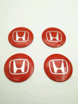 Chapas de centro de rueda Honda rojo 56 mm