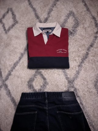 Tommy Hilfiger Denim Bicolor Rugby Polo Shirt
