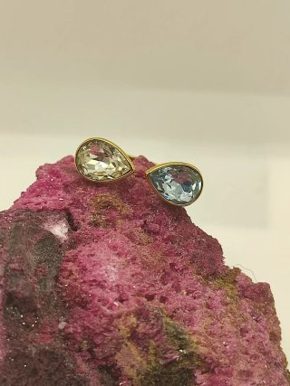Anillo abierto acero laminado oro bicolor