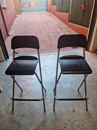 Set di 2 Sedie Alte da Cucina Pieghevoli