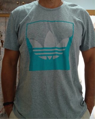 Camiseta Adidas Gris y Turquesa