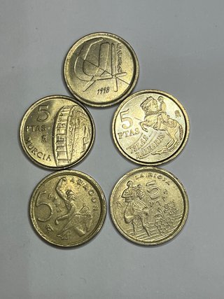 Lote 5 monedas 5 Pesetas España