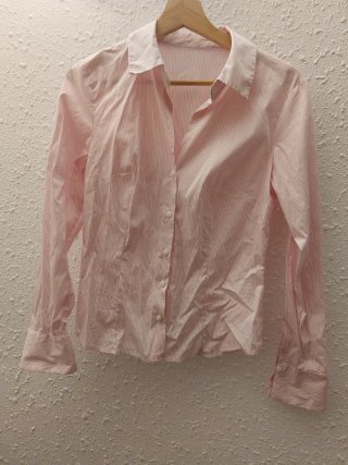 Camisa de rayas rosas y blancas Stradivarius