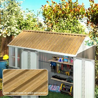 Pack 12 Paneles Tejado Acero 7m² Madera Natural