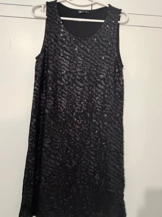 Vestido fiesta lentejuelas negro Talla S