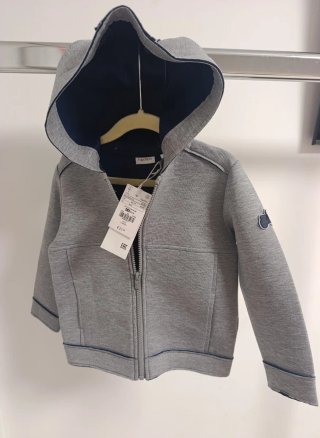 Chaqueta con Capucha Gris/Azul Fagottino Talla 92