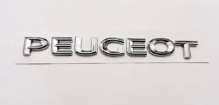 Emblema trasero letras Peugeot 195 x 20 mm cromado