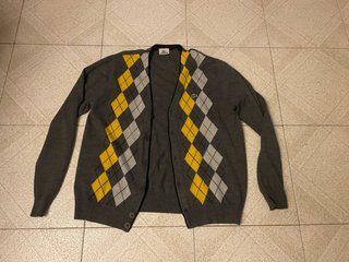 Chaqueta de punto de mujer Lacoste gris y amarillo