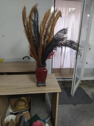 Jarrón Cerámica Negro y Marrón