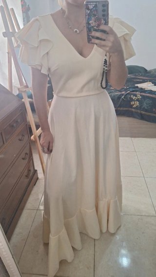 Vestido Batalla Rociera Beige