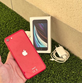 iPhone SE 2020 rojo Apple- 128GB- cargador + caja
