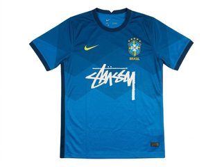 Camiseta Nike Brasil x Stussy Azul y Amarilla