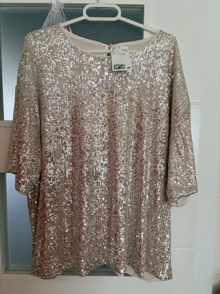 Blusa de Lentejuelas H&M Dorada Talla XL