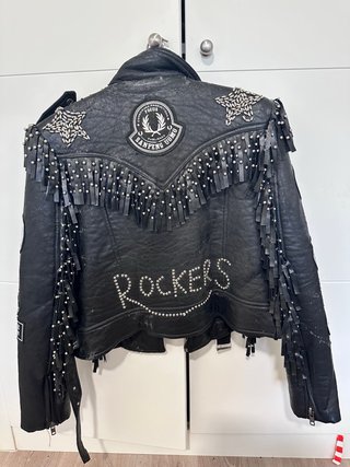 Chaqueta de cuero Rockers con tachuelas